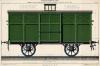 thmbnail of Wagons. Dessin d´un wagon couvert a volets pour bagages du chemin de fer de l�ouest