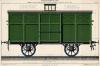 Prent Wagons. Dessin d´un wagon couvert a volets pour bagages du chemin de fer de l�ouest