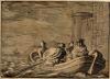 gravure Koning Jacobus II vlucht bij nacht in een kleine roeiboot