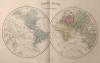 kaart Mappe-Monde en deux Hémisphères