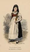 Prent Frau in alterer Tracht aus Brotterode in Thuringen